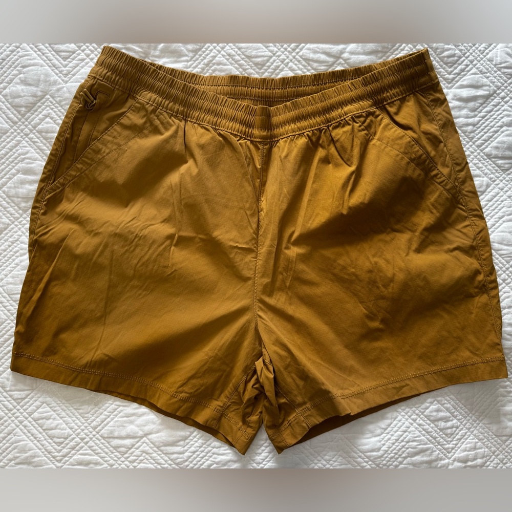 Women's Mustard Elastic-Waist Shorts